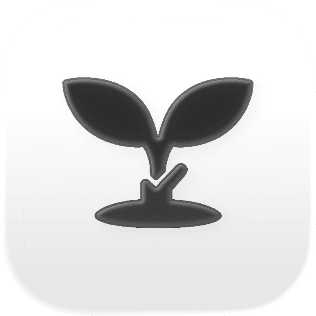 iOS-style crop sprout icon for the One Acre Farm crop logger post